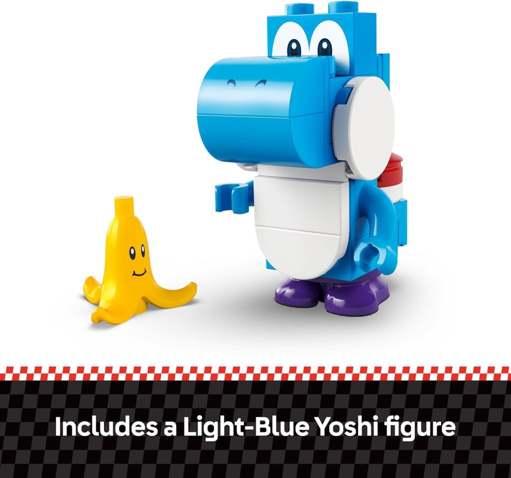 "Epic LEGO Super Mario Kart Yoshi Bike with Blue Yoshi: A Fun-Filled Racing